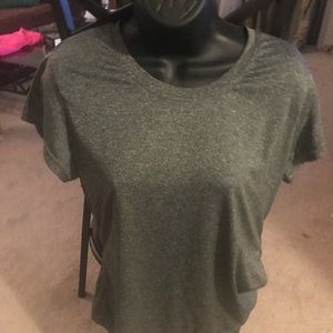 Gray loose polyester workout top